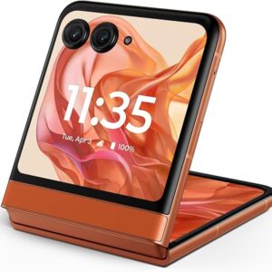 Motorola Razr 2024 Unlocked Smartphone – 8GB RAM, 256GB Storage, 50MP Camera, Foldable Design (Spritz Orange)