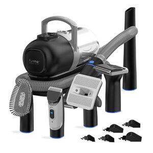 FurMe Pet Grooming Vacuum Kit – Quiet Dog & Cat Hair Trimmer & Shedding Tool with 1L Canister